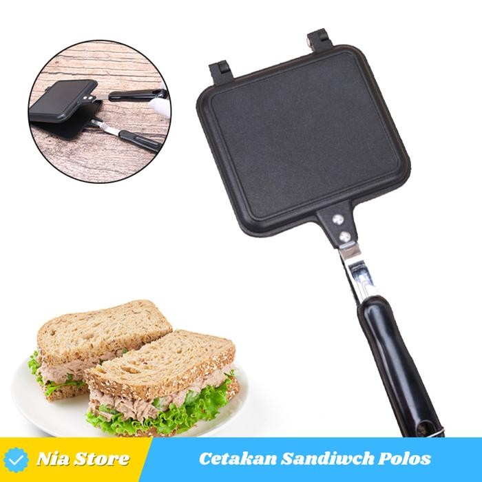 Cetakan Pemanggang Roti Sandwich Maker Pan Toaster Manual Kompor -Gratisongkir