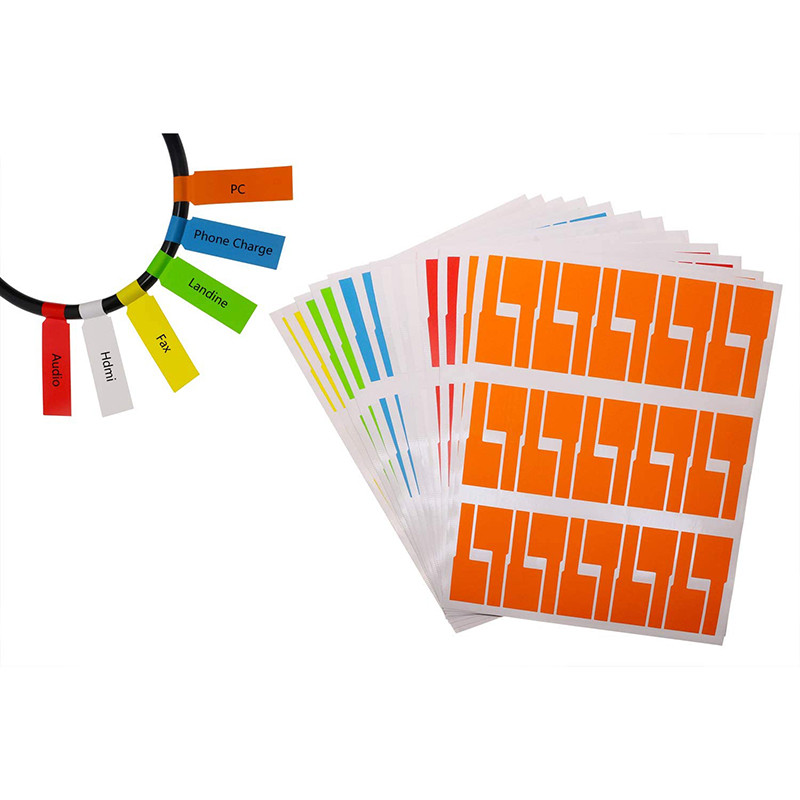 540Pcs/18 Sheets Cable Labels Tags Cable Markers Self Adhesive Cable Labels Waterproof Tear Resistan