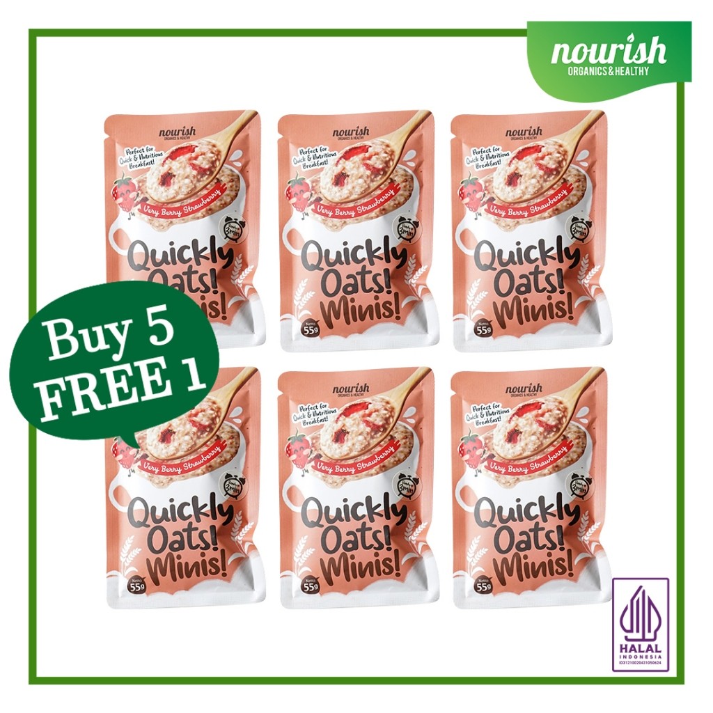 

RATU BUY 5 GET 1 FREE Quickly Oats! Minis! Very Berry Strawberry