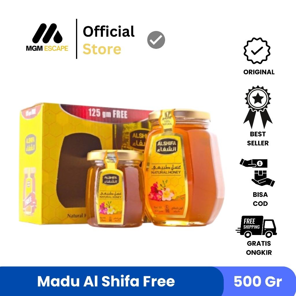 

RATU Madu Arab Al Shifa 500gr Free 125gr / Madu Arab kashmir 500 gr Free 250 Gram