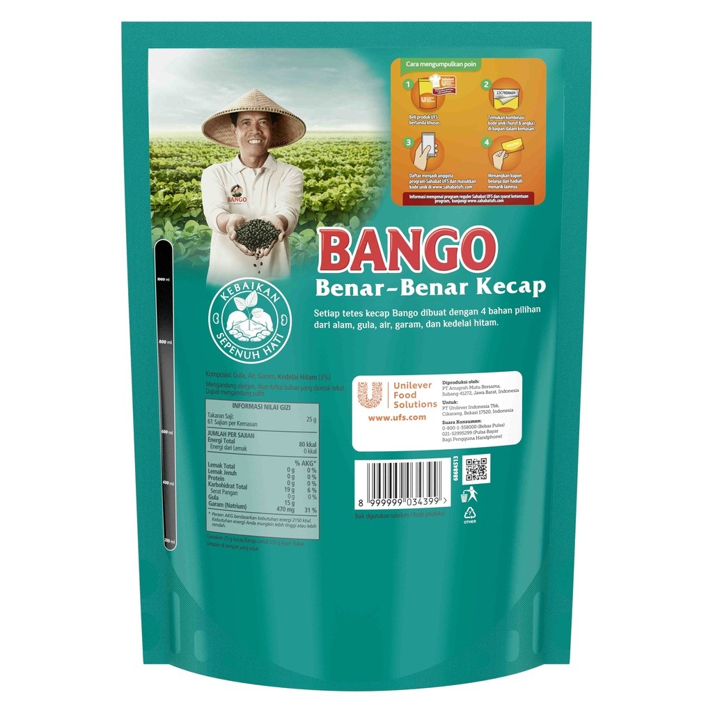

Bango Kecap Manis Alami 1.5Kg - 3 Pouch