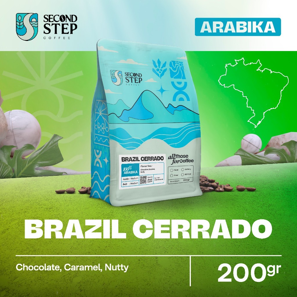 

RATU Kopi Arabika Brazil Cerrado Arabica Coffee Beans 200g Coffe Biji Bubuk