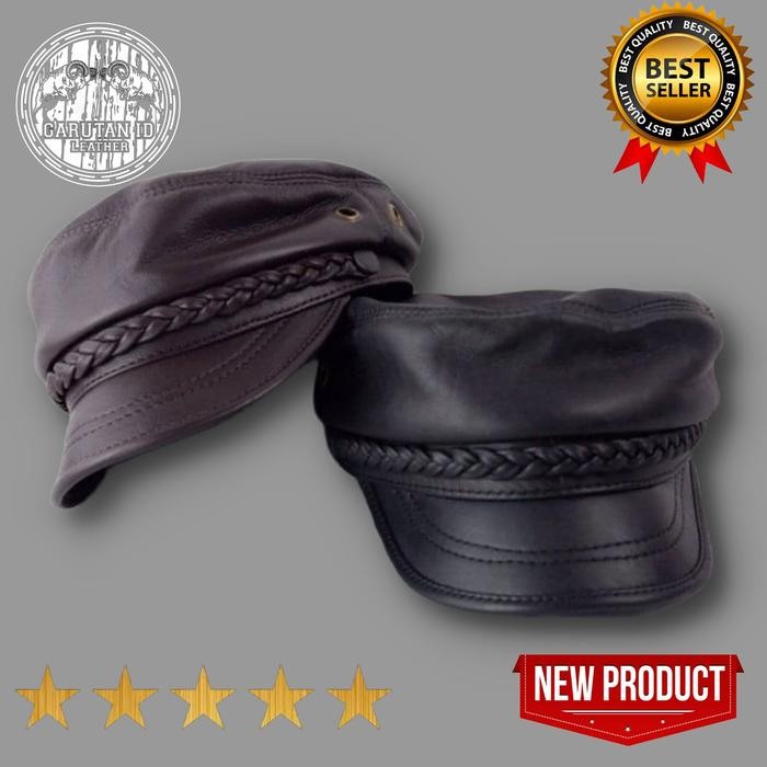 Topi Kulit Leather ASLI Jamont Lead The World Topi Tompi / Topi Komando Gesper / Topi Pet / Topi