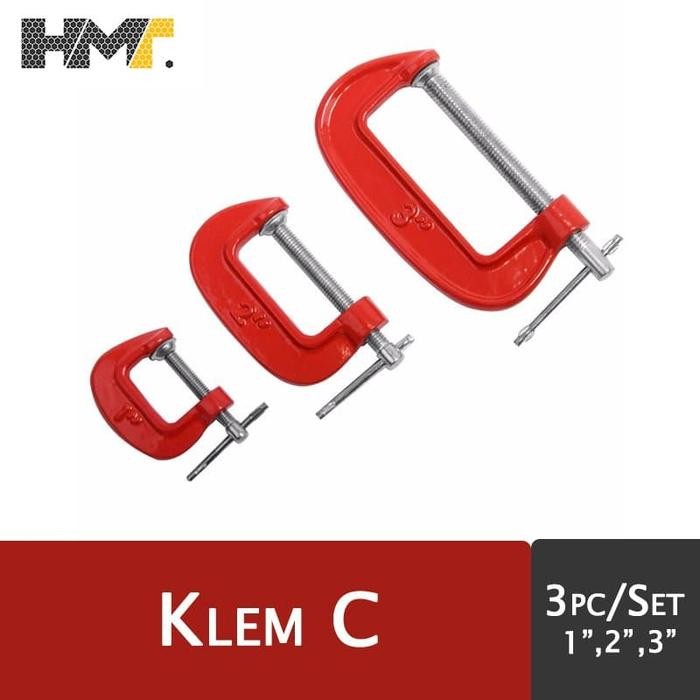 3 Pieces C Clamp Set (1", 2" & 3") / Klem C Set 3 Pieces