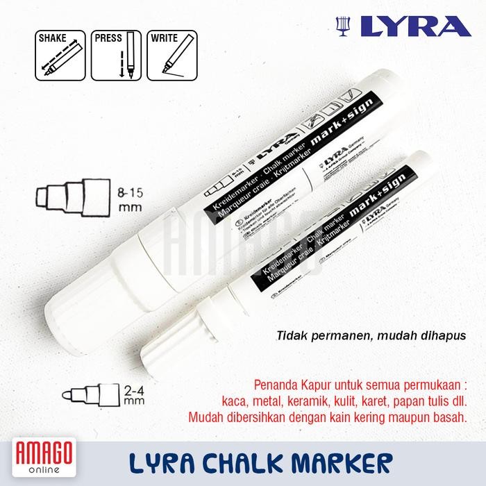 

Lyra Chalk Marker - Spidol Kapur putih dan warna penanda - pilih ukuran