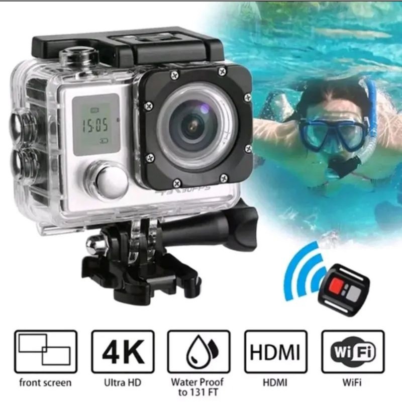 Kamera Sport Action Kogan Wifi 2 LCD + Remote Control 4K Ultra HD Sport Action Cam Remote Control 2
