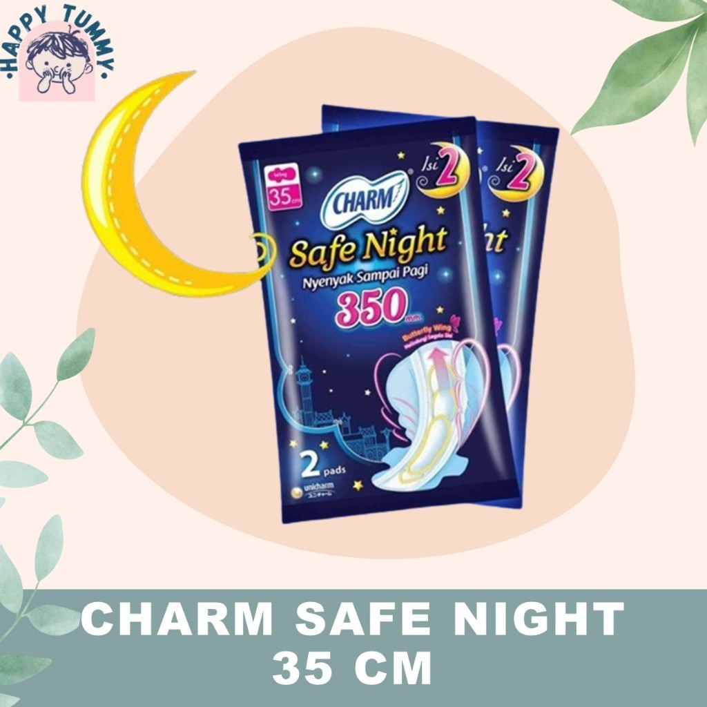 layla Charm Safe Night 29/ 35 cm Renceng. pembalut malam. RCG