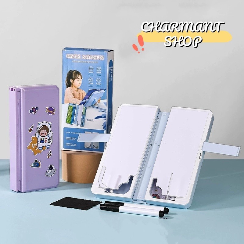 

[CHARMANT] Kotak Pensil Lipat Multifungsi 2IN1 Tempat Penyimpanan Alat Tulis Sekolah Anak/Kotak