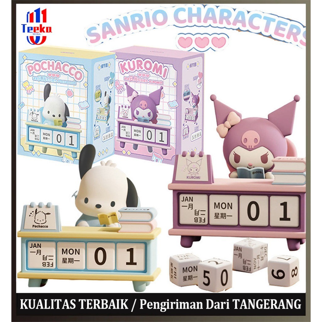 

TEEKA Desk Kalender Sanrio Kalender Abadi Sanrio Kuromi & Pochacco Dog