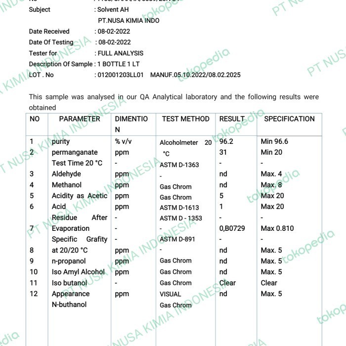 ALKOHOL FOOD GRADE 70% 1 LITER SOLVENT MURNI / ETHANOL SOLVENT
