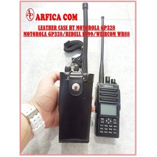LEATHER CASE HT MOTOROLA GP 328 GP 338 REDELL UV 99 UV99 ICOM V86 WR88 PLUS