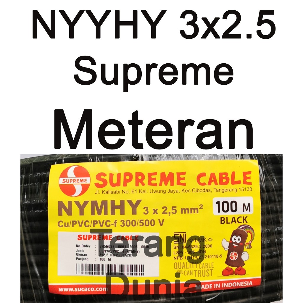 Kabel Serabut 3x2.5 Supreme Kabel Supreme nyyhy 3x2.5 Kabel Supreme nymhy 3x2.5 Kabel Serabut