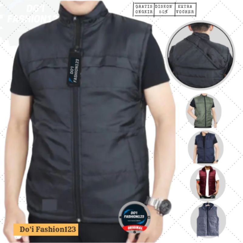 ARE Rompi motor pria polos anti angin pelindung dada - Jaket vest cowok parasut semi waterproof