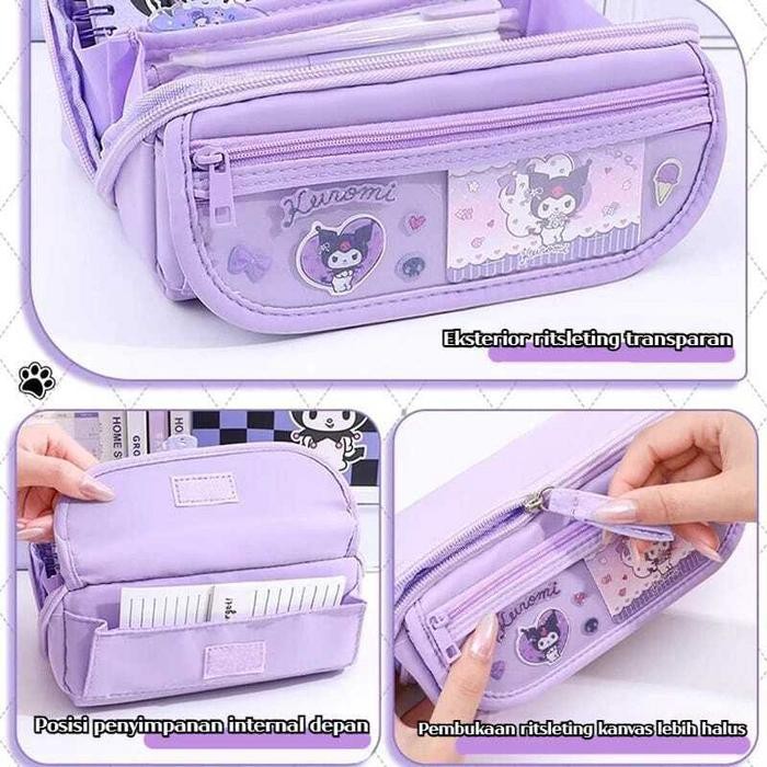 

K011 Tempat Pensil Sanrio Kuromi Cinnamorol Melody / Kotak Pensil 9 Lapis Penyimpanan Alat Tulis