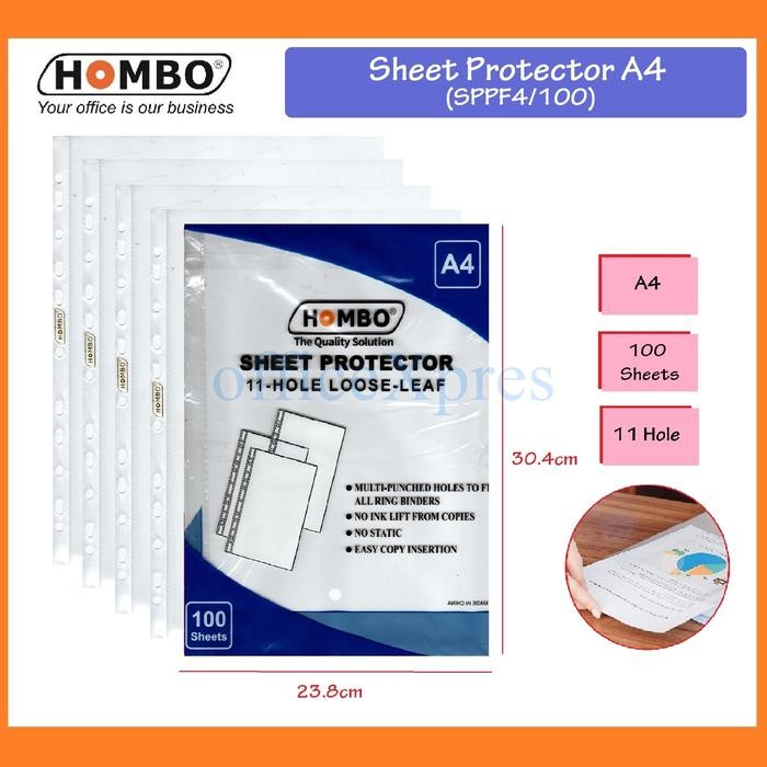 

Sheet Protector A4 / Document Protector / Plastik Sleeves 100 Lembar