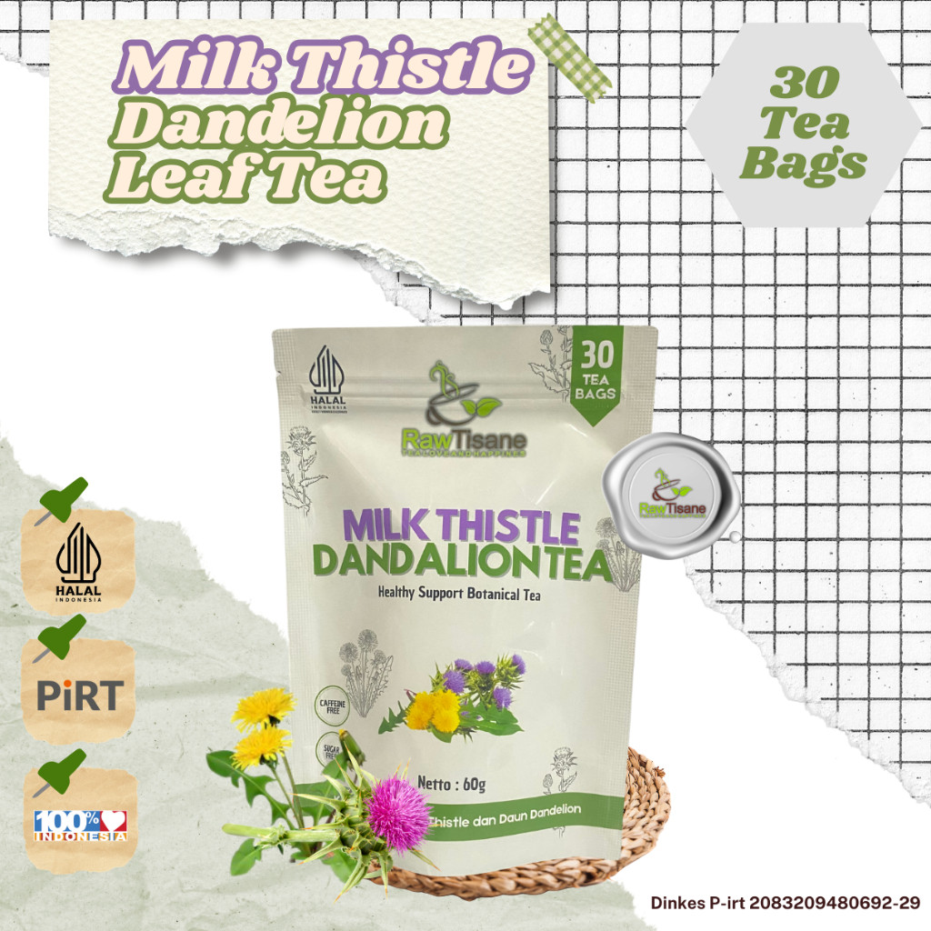 

RAW TISANE Milk Thistle With Dandelion Leaf Tea : Teh Celup Biji Milk Thistle & Daun Dandelion Isi