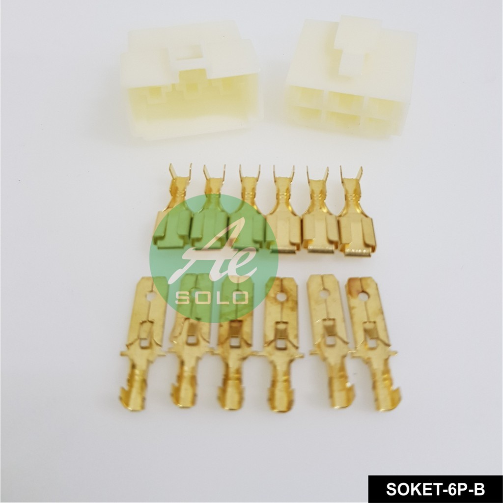 Socket Soket 6 Pin Besar Konektor Kabel 6Pin Termasuk Skun [PREMIUM]