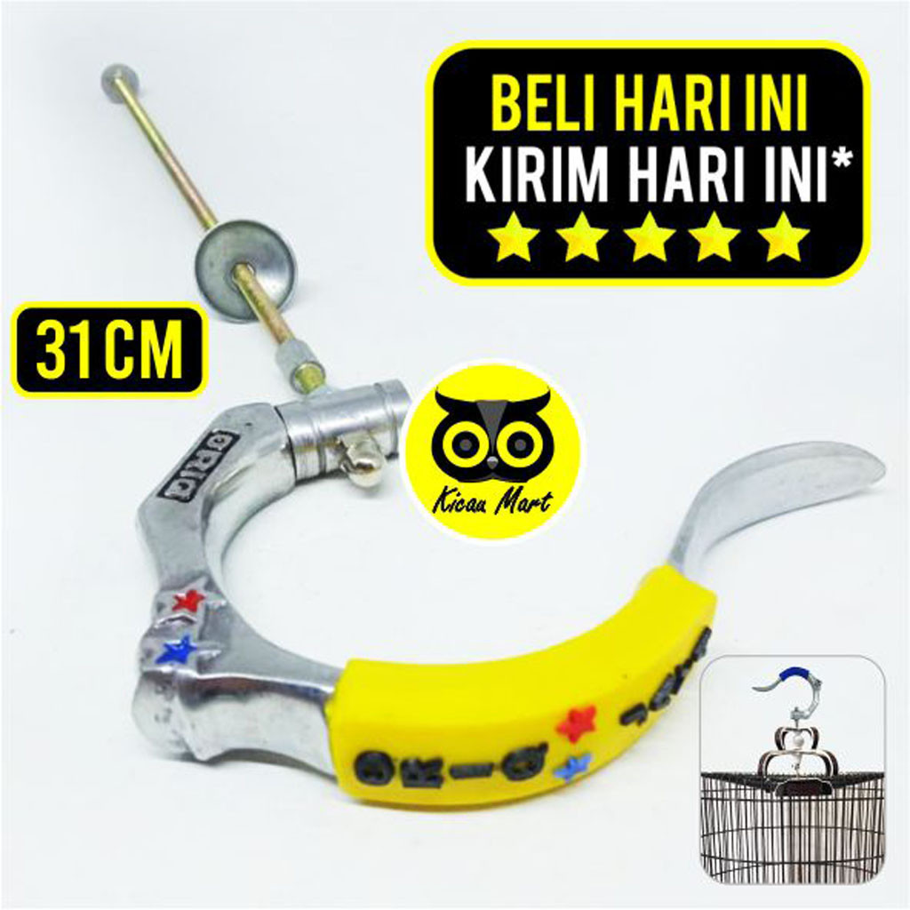 RB22 KICAU MART GANTUNGAN LIPAT LOGO SEMI KARET ORIQ JAYA CANTOLAN SANGKAR KANDANG BURUNG MURAI