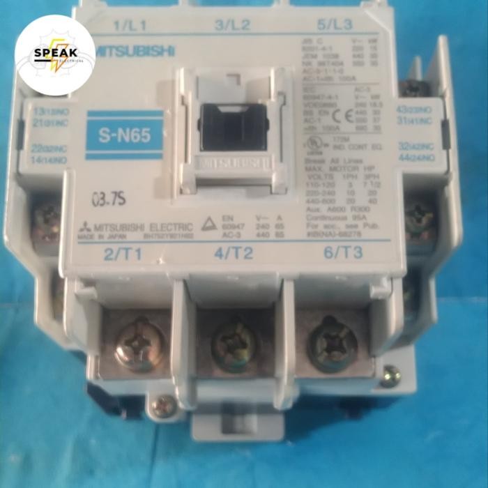 CONTACTOR KONTAKTOR MITSUBISHI S-N65 SN-65 110 VAC 3PHASE TERLARIS