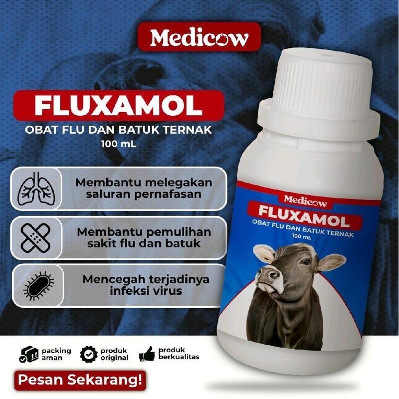 RB22 Fluxamol obat batuk pilek sapi kambing 100ml obat sakit sapi obat sakit kambing obat flu sapi