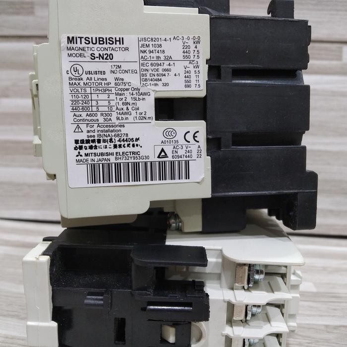 KONTAKTOR MITSUBISHI SN20/SN 20 32A 380VAC 3P/KONTAKTOR MITSUBISHI S-N20/KONTAKTOR MITSUBISHI