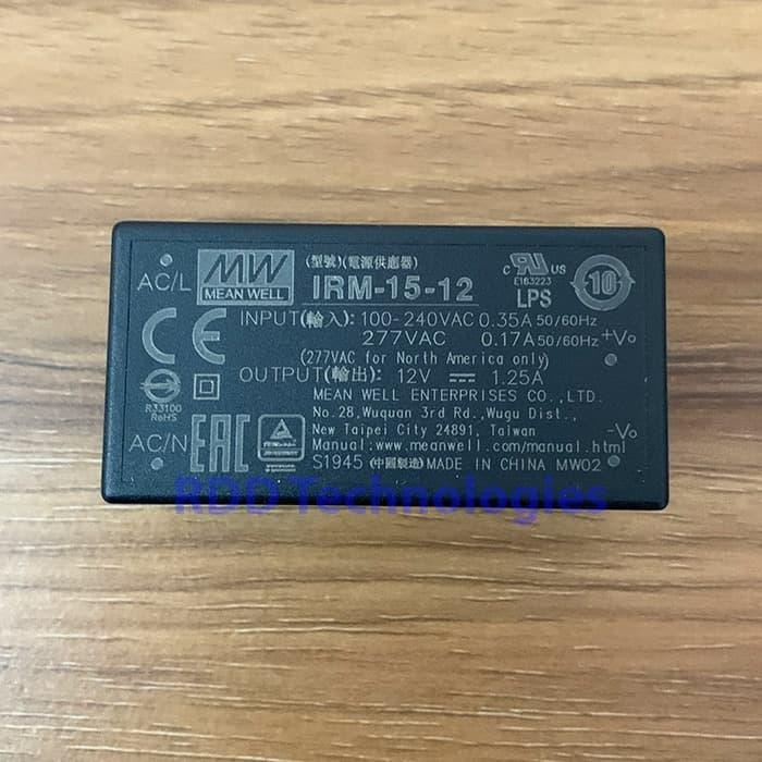 Power Supply 12V 15Watt Meanwell Irm-15-12 (Pcb Mount)