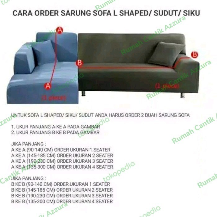 COVER SOFA L SHAPED SIKU SUDUT SARUNG SOFA ELASTIS POLOS