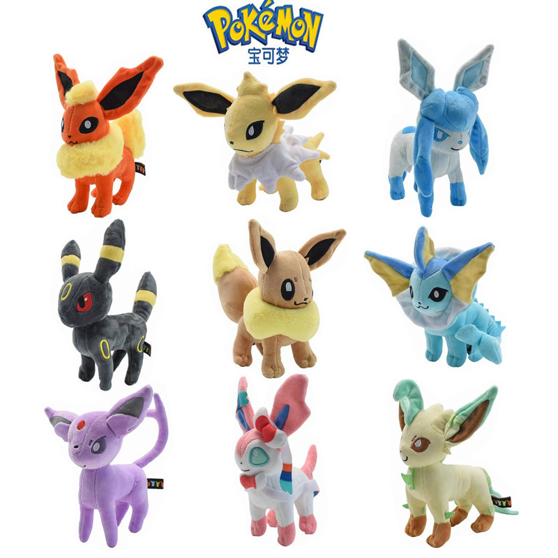 New Pokemon Plush Toy Cartoon Anime Figure Eevee Jolteon Sylveon Evolution Vaporeon Plush Stuffed