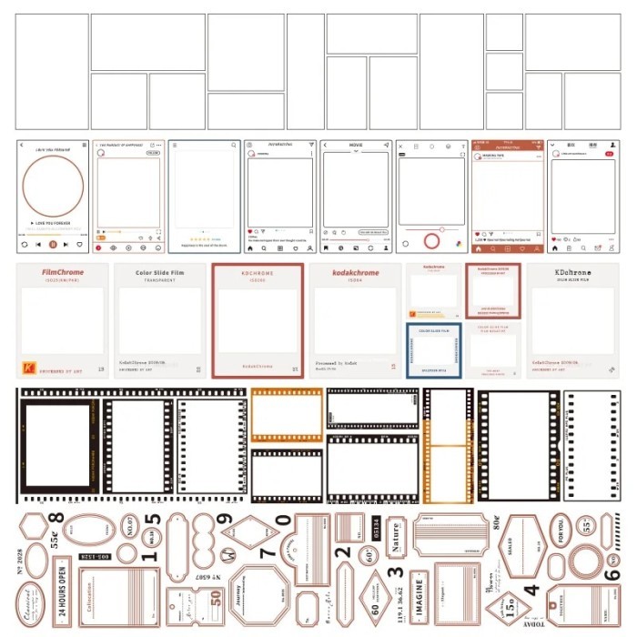 Whole roll frame washi tape ins style washi paper sticker basic