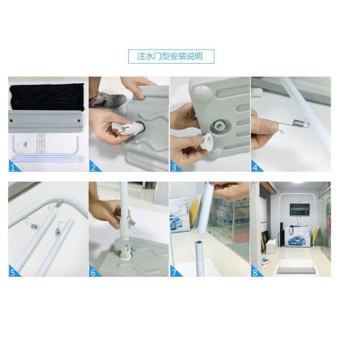 

Toso - New Tripod Door Frame Stand 80Cm X 180Cm ( Bisa Di Isi Air Atau Pasir)