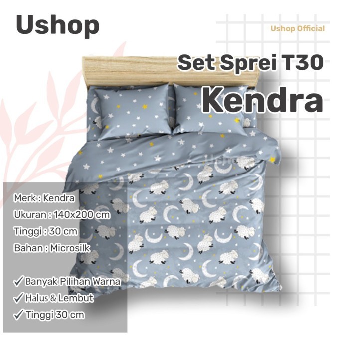 KENDRA Sprei 140x200 Tinggi 30 Cm - Blue Owls Iris Sweet Dream Marvel
