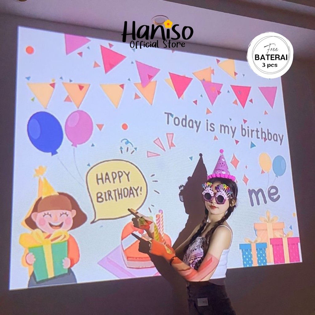 Birthday Projector Proyektor Happy Birthday Background Free Baterai