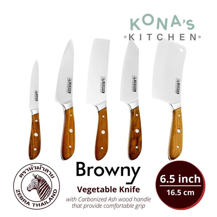 Zebra Vegetable Knife Browny 6,5" (990610) / Pisau Dapur