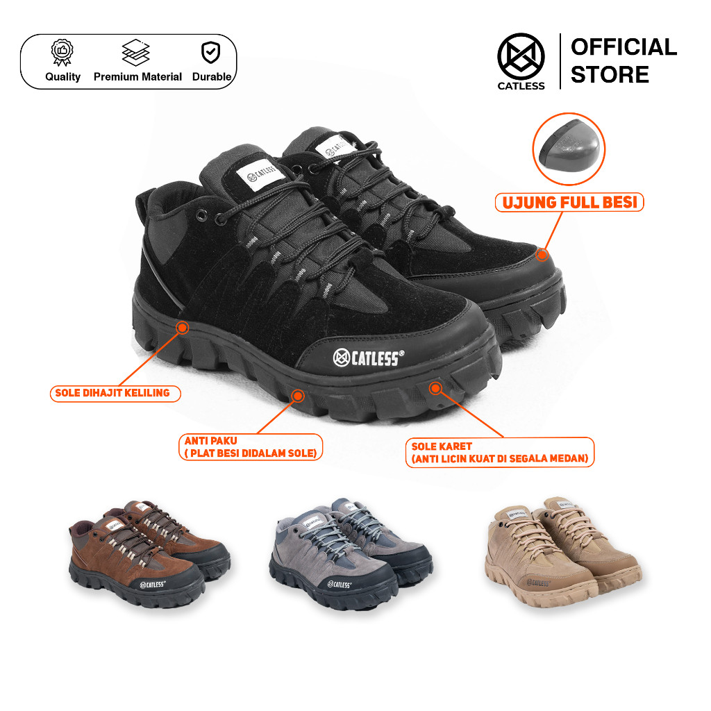 VIVE Catless - Sepatu Boots Safety Gunung Pria Wanita Unisex I Everest Sepatu Hiking Touring