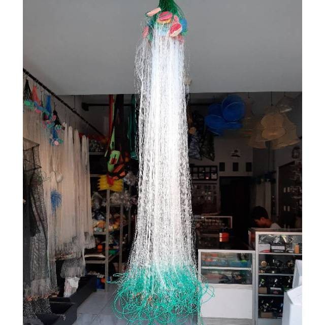 TREA Jaring Ikan Siap Pakai 3 Lapis Tinggi 1m Panjang 20m Jaring Ikan Murah Jaring Ikan Bentang