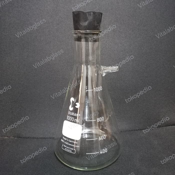 erlenmeyer 1000 ml duran with pipa samping