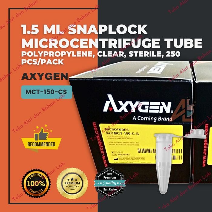 Microtube 1,5 ml, Boil Proof, Flat Cap, Sterile, AXYGEN, 250 pcs/pack