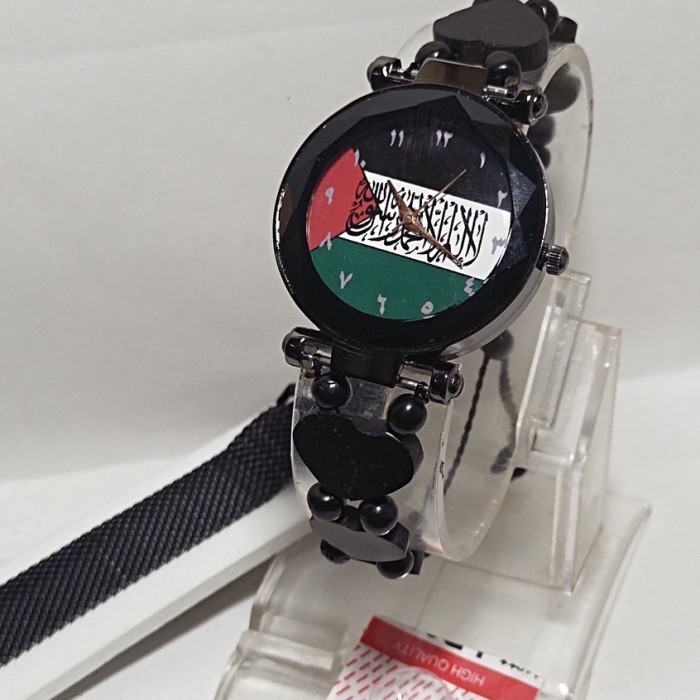 Jam Tangan Islami Murah Jam Tangan Tali Kayu Kokka Bendera Palestina Terbatas
