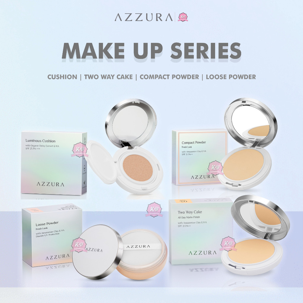 Sari AZZURA Face Powder / Loose Powder Bedak Tabur / Cushion / Compact Powder / Two way cake bedak