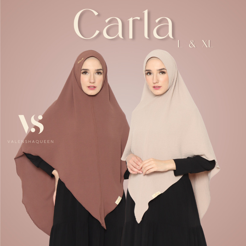 Valenshaqueen Carla Khimar L dan XL Hijab Instan Jilbab Syari Hijab Jumbo Hijab Crinkle JD7