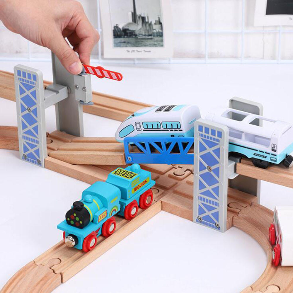 Wooden Train Track Accessories Beech Wooden Railway Train Set Bridge Fit Thomas Wood Track Toys For