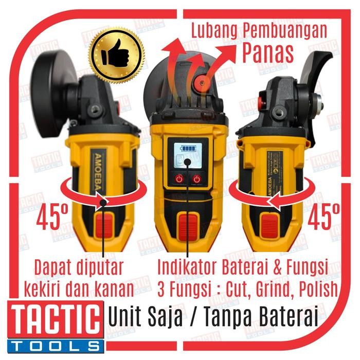 Mesin Gerinda Tangan Cordless 4 Inch Cordless Brushless Angle Grinder