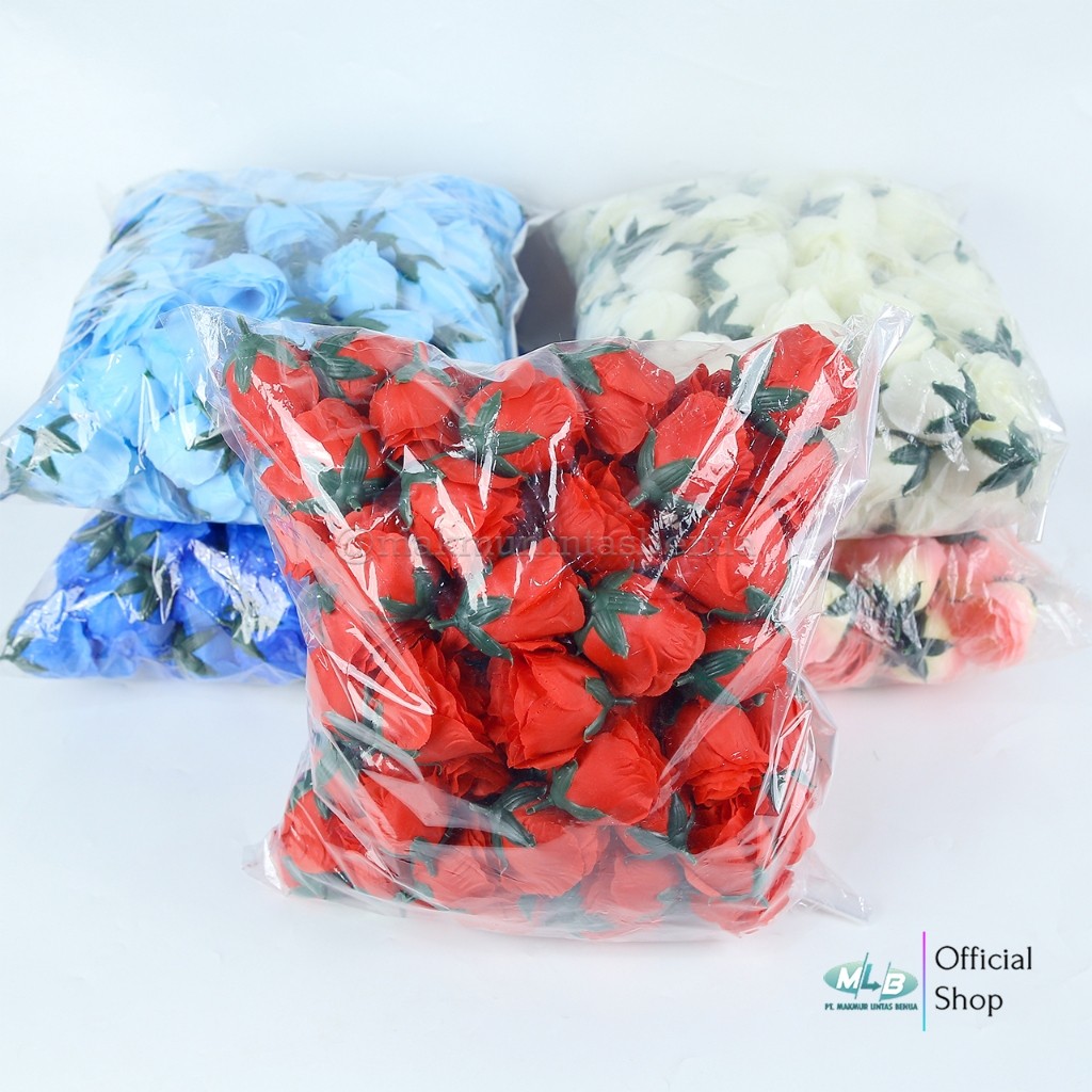 Lsp - MLB Kepala Rose MAK Mini Tropical Kuntum Bunga Kuncup Mawar Plastik Artificial Hiasan Dekorasi