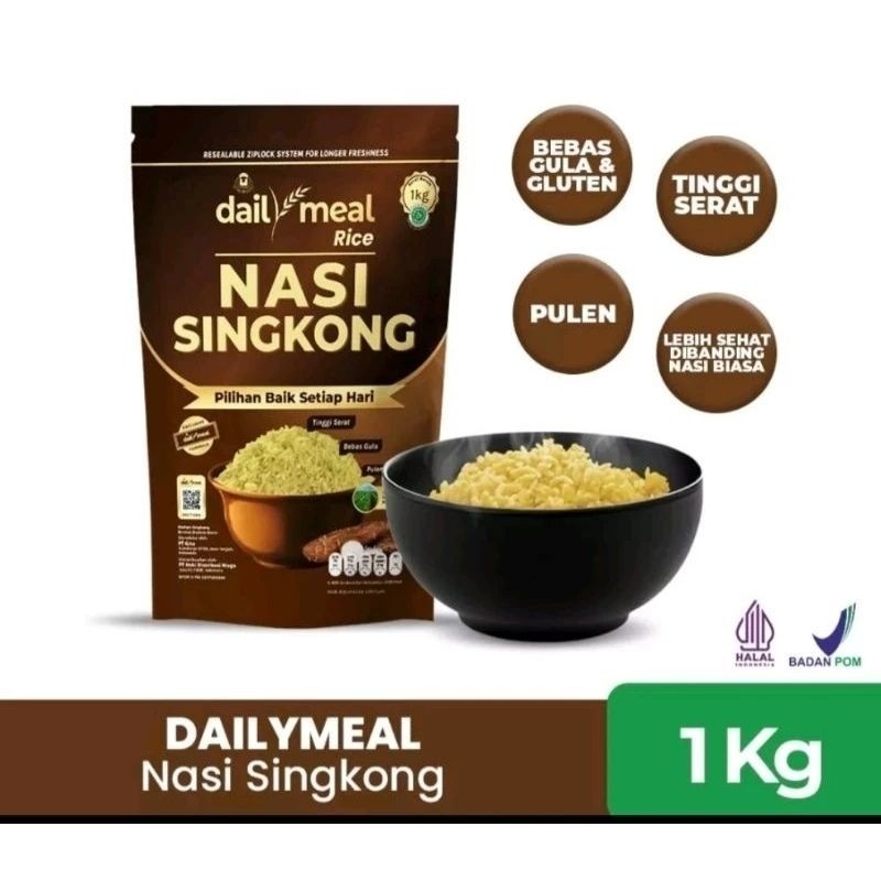 

Terlaris! Dailymeal Nasi Singkong 1Kg Beras Rice Singkong Bebas Gula Bebas Gluten