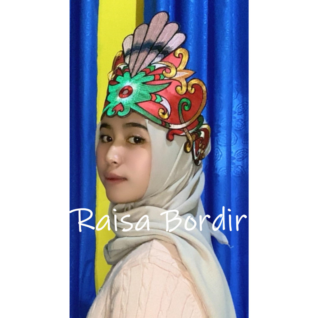 Renda Bordir Aksesoris Tari Ikat Kepala Dayak Batang Garing