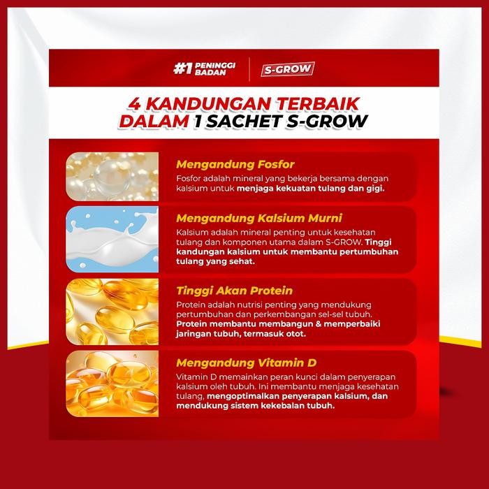 

Tjia Wu - S-Grow Minuman Collagen Susu Rasa Stoberi Tinggi Kalsium & Protein - Peninggi Badan Anak