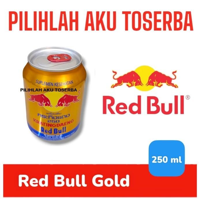 

Tjia Wu - Red Bull Gold Energy Drink 250 Ml Kratingdaeng Kaleng - ( Harga 1 Dus Isi 24 )