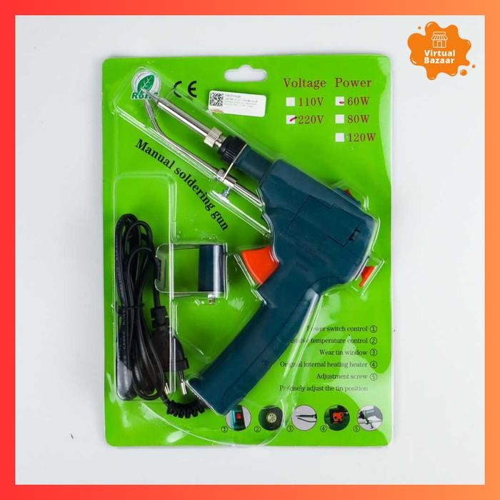 [Dekko Tools] Solder Listrik Tembak Otomatis 60 Watt Solder Iron Automatic Tin Gun