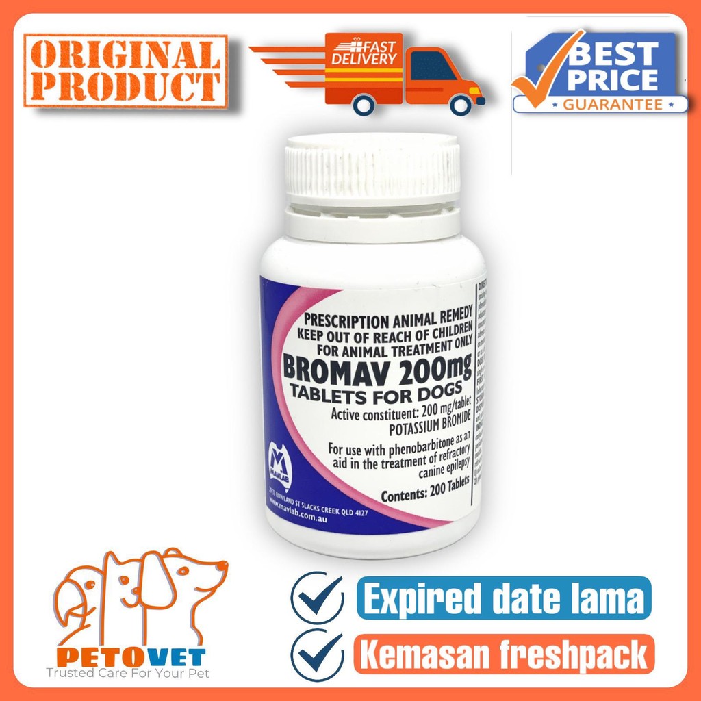 Bromav 200 mg Obat Epilepsi Untuk Anjing - per Tablet