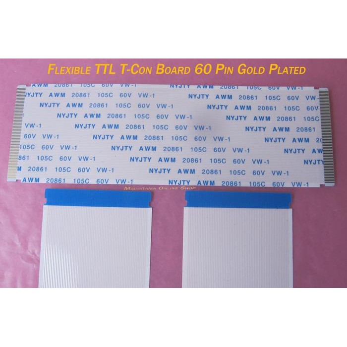 FLEXIBLE TTL T-CON BOARD 60 PIN AWM 20861 105C 60V VW-1 GOLD PLATED